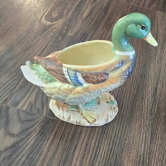 Vintage Mid-Century Modern RELPO Ceramic Mallard Duck Planter #5732 - Picture 1 of 8